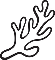 Cute Coral Decorative Doodle Outline