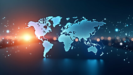 Naklejka premium Present an elegant wallpaper design portraying digital cashless economy with extensive negative space and refined digital motifs that denote secure digital finance innovative online payment systems an