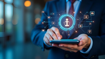 Showcase a refined wallpaper design that captures online vendor payments with expansive empty space and modern digital aesthetics. Emphasize secure transaction interfaces streamlined payment processin