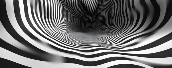Abstract Black and White Optical Illusion Pattern Seamless Design for Elegant Business Backgrounds