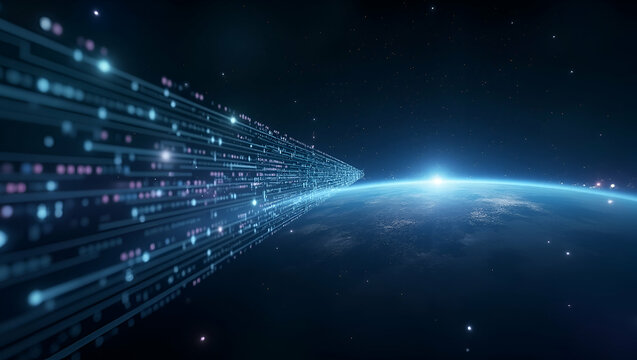 Futuristic Minimalist Wallpaper Design: Extraterrestrial Intelligence, Advanced SETI Research, Alien Signal Analysis, and Cosmic Communication in Expansive Space
