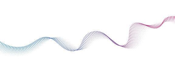 Flowing Dot Wave halftone gradient pattern on transparent background	
