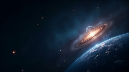 Obraz premium Refined Wallpaper Design: Cosmic Imagery of Extraterrestrial Life, Astrobiology Studies, and Scientific Exploration in Expansive Space - Photo Stock Concept