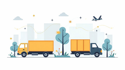 Advanced Automated Supply Chain Solutions: Digital Tracking, Intelligent Logistics & Real-Time Data Analytics for Optimized Global Distribution Networks - Cute Vector Illustration
