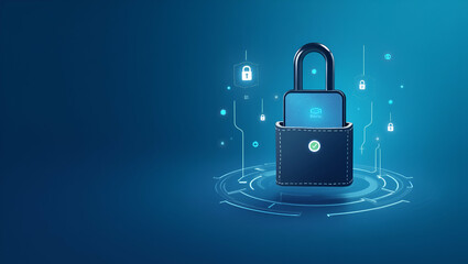 Obraz premium Professional Wallpaper Design: Robust E-Wallet Security with Streamlined Mobile Payment Interface and Advanced Encryption Icons in a Minimalist Style with Ample Negative Space