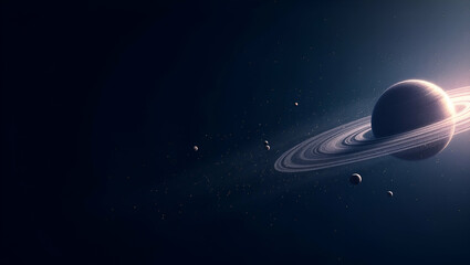 Obraz premium Contemporary wallpaper design featuring sleek abstract visuals with dynamic interstellar grid patterns and minimalist cosmic icons symbolizing exploration beyond our solar system emphasizing advanced 