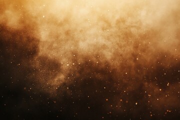 Obraz premium A dramatic, ethereal scene of swirling, amber-toned dust and smoke. A celestial, smoky atmosphere with a gradient of warm browns and golds