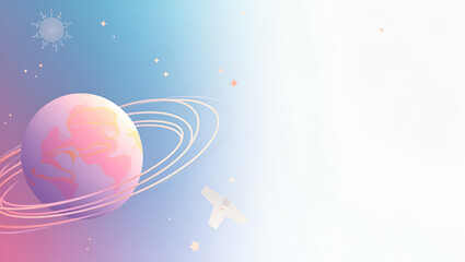 Flat Minimalist Cosmic Gradient Wallpaper: Abstract Geometric Lines for Low Earth Orbit Tourism & Futuristic Space Travel - Perfect for Corporate Branding & Text Overlays