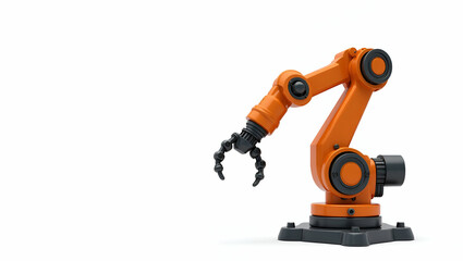 3D Showcasing Innovative Industrial Robotic Arms: High-Precision Components & Integrated Automation Systems for Enhanced Production Speed and Quality on a Cute Isolated White Background