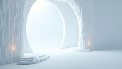 3D Exhibit: Modern Minimalist Wallpaper Design Showcasing Microgravity Experiments and Advanced Fluid Dynamics in Zero Gravity Research Environments with Sleek Digital Graphics