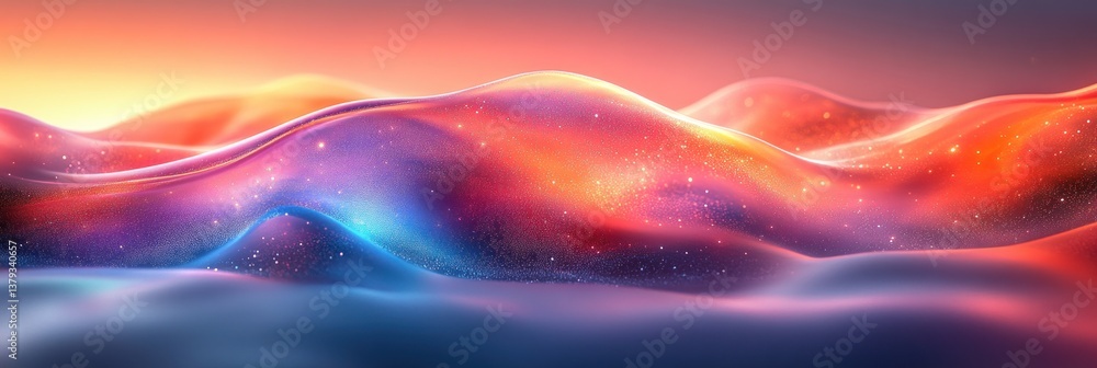 Poster iridescent light prism abstract gradient background with rainbow textures and crystal flare effects