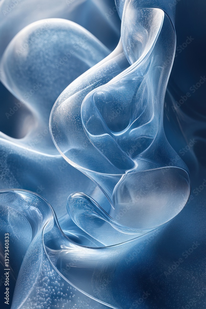Poster abstract fluid shapes minimal science background with water bubbles and gradients