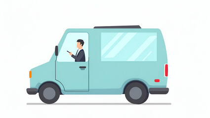 Explore innovative self-navigating systems with integrated sensors and real-time analytics for optimized transport in our flat vector illustration.