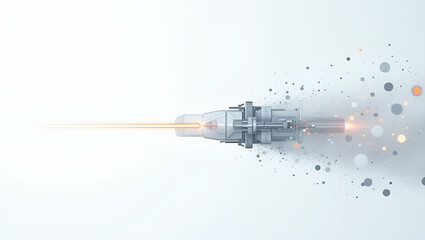 Futuristic 3D Minimalist Wallpaper: Abstract Visuals with Dynamic Particle Trails & Ion Propulsion Icons for Aerospace Engineering Branding