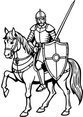 Fototapeta premium knight on horseback