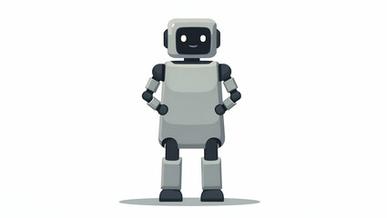 Naklejka premium Exploring Flat Machine Learning Robotics: AI Algorithms Empowering Autonomous Self-Learning Systems for Diverse Tasks - A Cute Vector Illustration