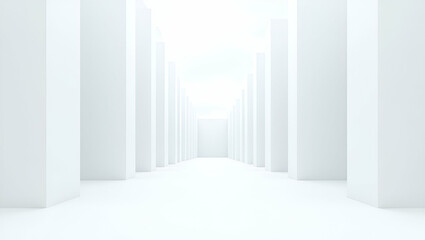 Obraz premium 3D Wallpaper design featuring expansive empty space with sleek minimalist aesthetics that illustrate cloud based accounting by integrating advanced digital ledger technology secure automated bookkeepi