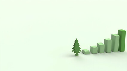 Fototapeta premium 3D Minimalist Financial Wallpaper: Eco-Friendly Investment Strategies & Sustainable Economic Models with Ample Space for Academic Overlays