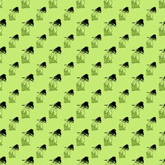 cat and hat vector, halloween seamless repeat pattern design background, gift wrap paper