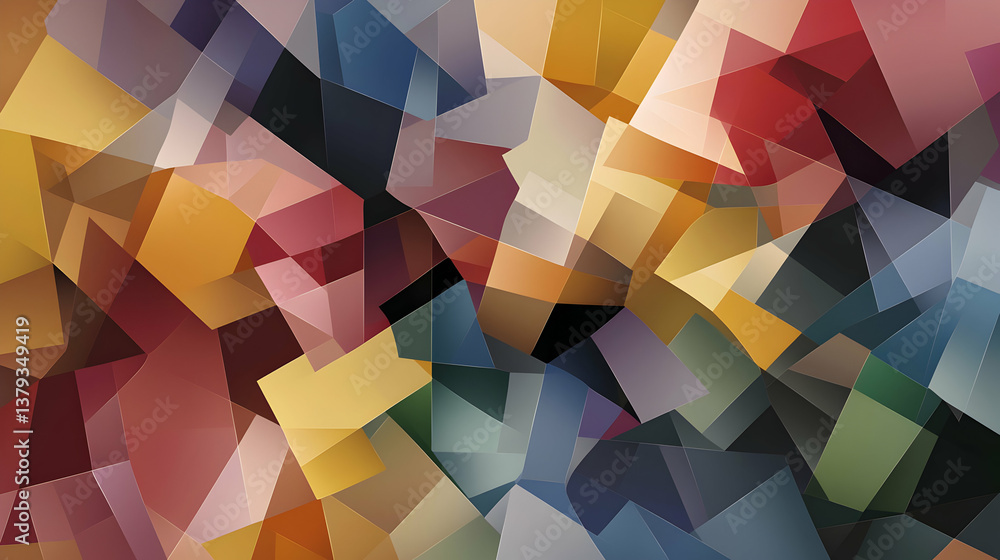 Poster abstract geometric background with multicolored polygons