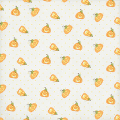 Pumpkin lantern vector, halloween seamless repeat pattern design background, gift wrap paper