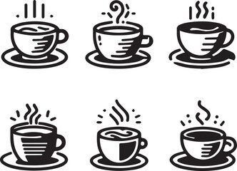 Obraz premium Coffee Vector Icons: Vintage & Aesthetic Illustrations