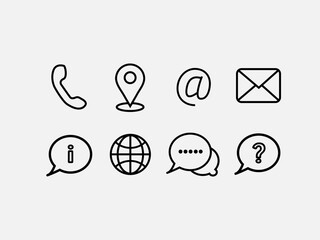 Social Media Icon Pack. Phone, Address, Mail, Contact, Location, Message Icon. Website Buttons.