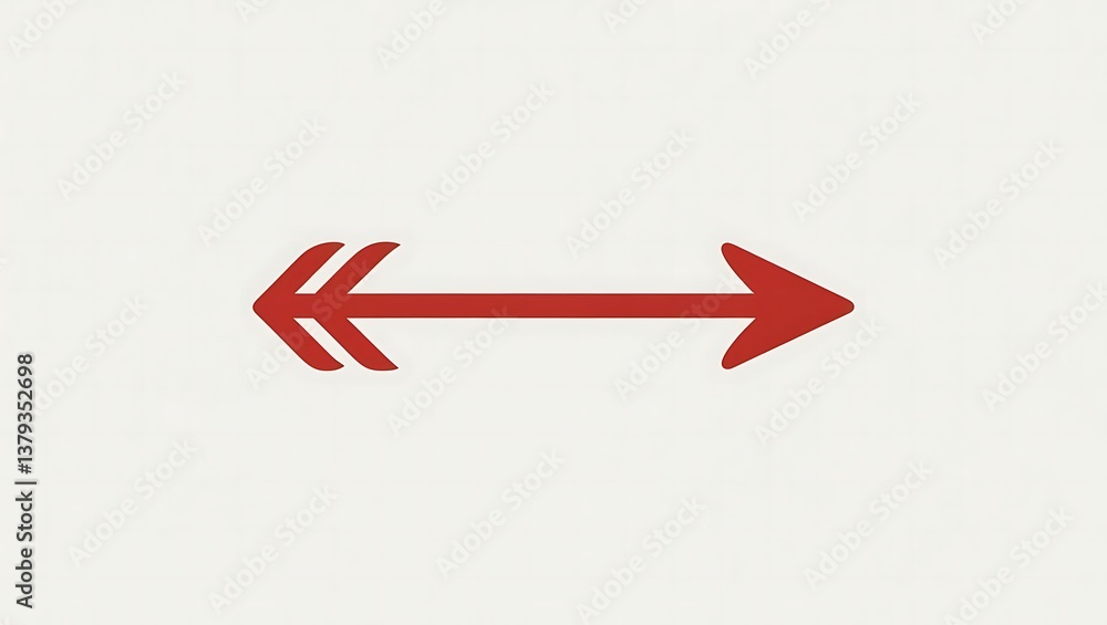 Poster directional arrow: a red arrow pointing both left and right on a white background, representing navi