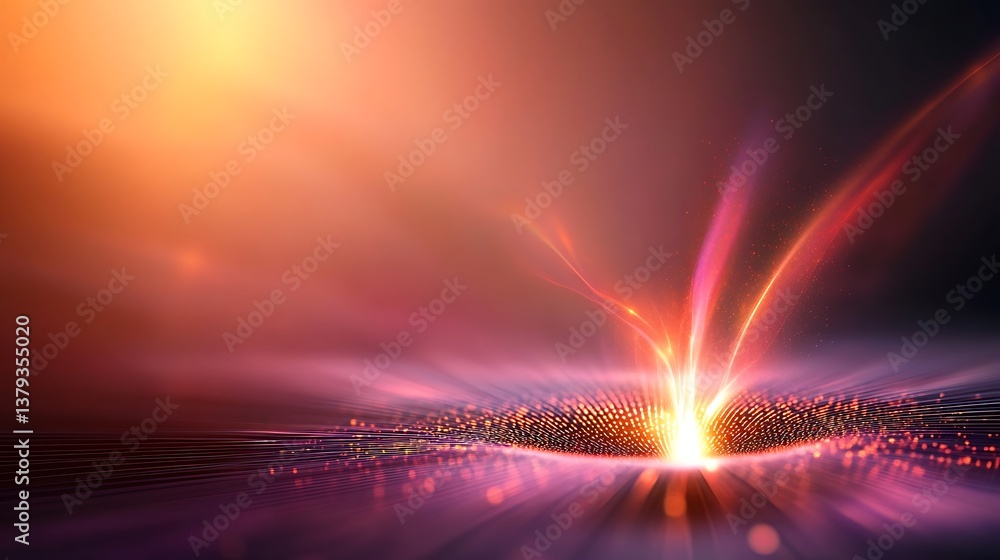 Poster vibrant abstract background with glow and energy waves in dynamic composition