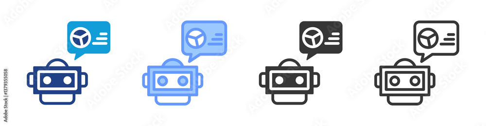 Poster Ai Prediction icon set multiple style collection