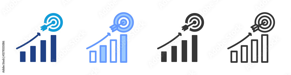 Poster Goals icon set multiple style collection