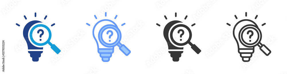 Poster Project Analysis icon set multiple style collection