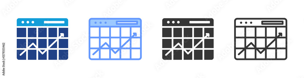 Poster Historical Data icon set multiple style collection