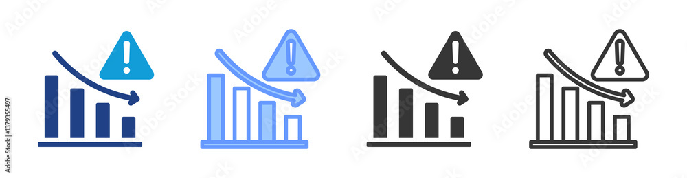 Poster Risk icon set multiple style collection