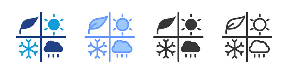 Seasonal icon set multiple style collection