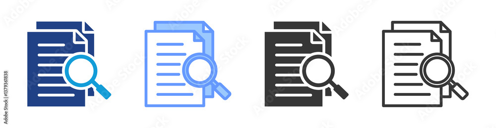 Aufkleber Scrutiny icon set multiple style collection