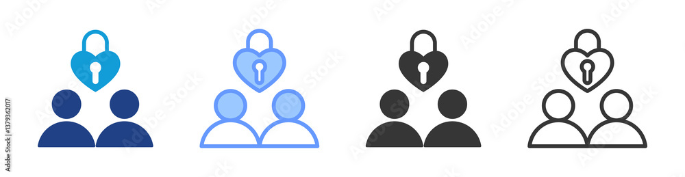 Poster fidelity icon set multiple style collection