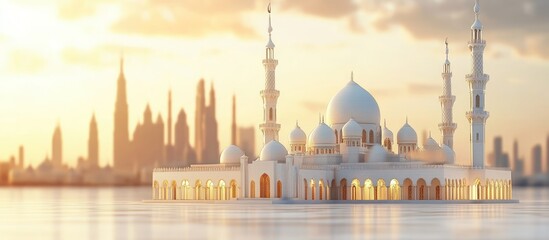 Fototapeta premium Sunrise Mosque Cityscape