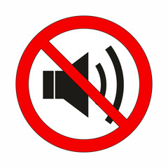 Vector No Speaker No loud Sign