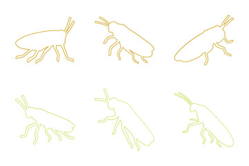 leafhopper Outline Icon Set Design
