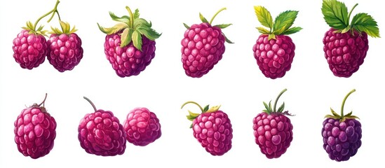 Fresh Raspberries, White Background, Food Design