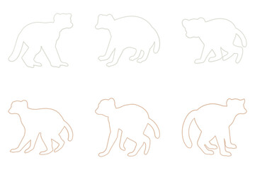 Lemur Outline Icon Set Design