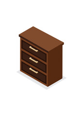 Isometric Bedside Table stock illustration