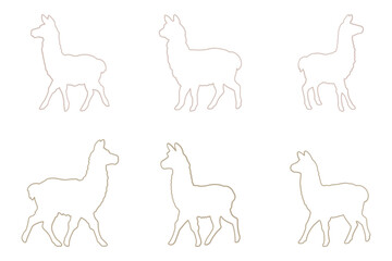 Llama Outline Icon Set Design