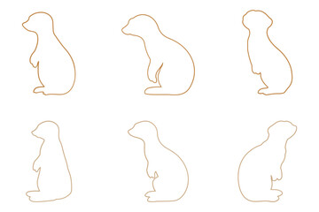 Meerkat Outline Icon Set Design
