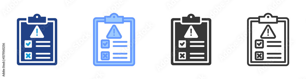 Poster risk assessment icon set multiple style collection