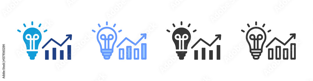 Poster Innovation icon set multiple style collection