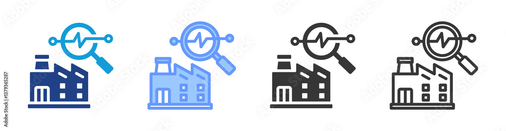 Poster Industry Dynamic icon set multiple style collection