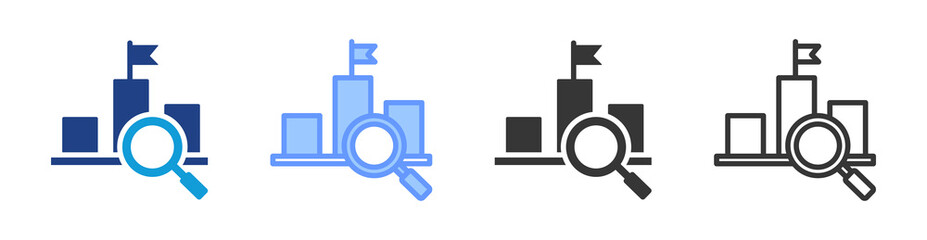 Competitive Landscape icon set multiple style collection