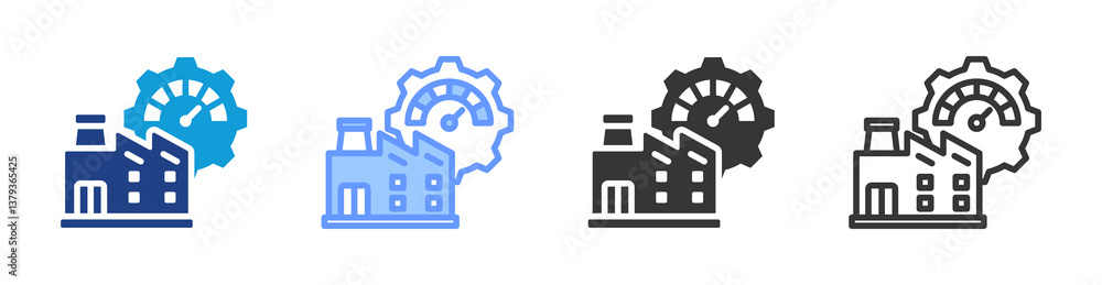 Poster Industry Performance icon set multiple style collection
